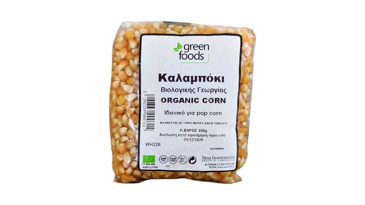 GREEN FOODS, POP CORN 400GR BIO