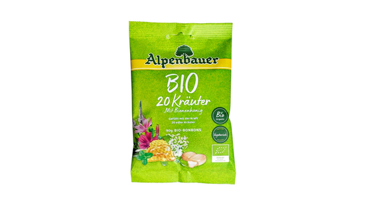 ALPENBAUER, SOFT CENTERED SWEETS WITH HERBS AND HONEY 90G BIO
