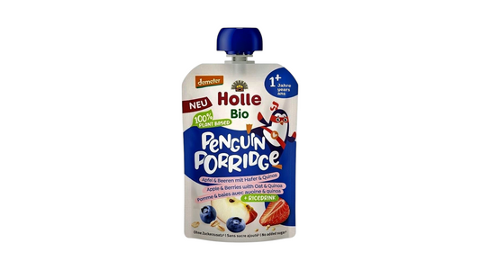 HOLLE, PENGUIN PORRIDGE FRUIT POURE WITH OATS 1Y 110G BIO