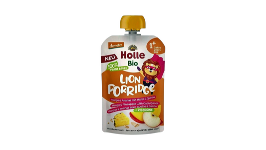 HOLLE, LION PORRIDGE DEMETER FRUIT POURE WITH OATS 1Y 110G BIO