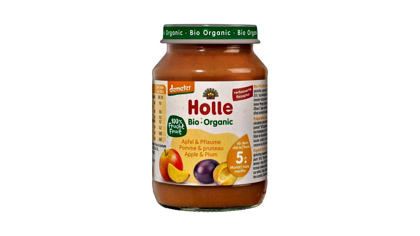 Holle, Jar Apple Plum (6M) 190G Bio (V)