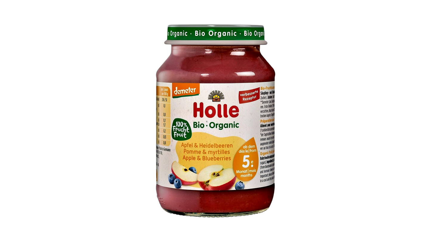 Holle, Jar Apple & Blueberry (4M) 190G Bio (V)