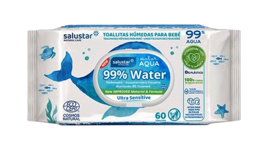 SALUSTAR, AQUA BABY WET WIPES 60PCS