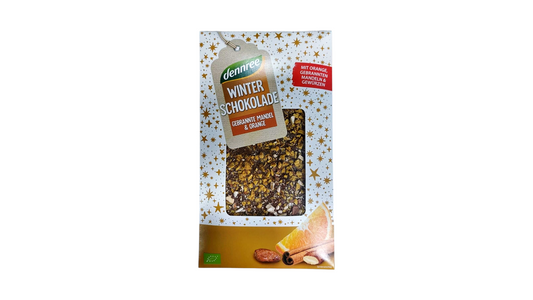 CHRISTMAS CHOCOLATE BIO WITH ALMONDS AND ORANGE 100G