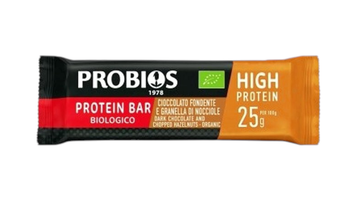 Probios, Protein Bar Dark Chocolate Chopped Hazelnuts 40G Bio