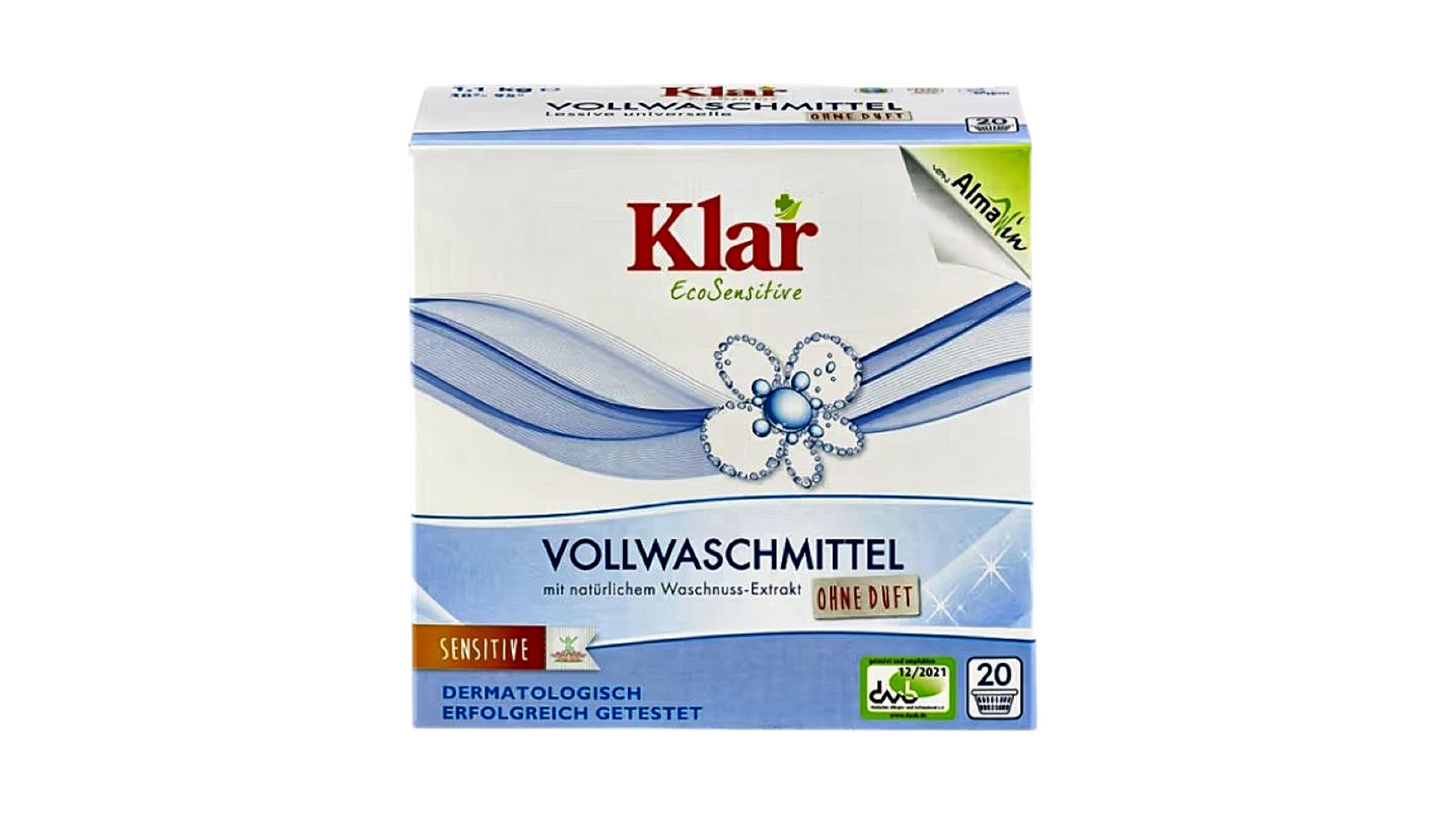 Washing Powder Detergent Hypoallergenic Without Scent 1,1kg Klar