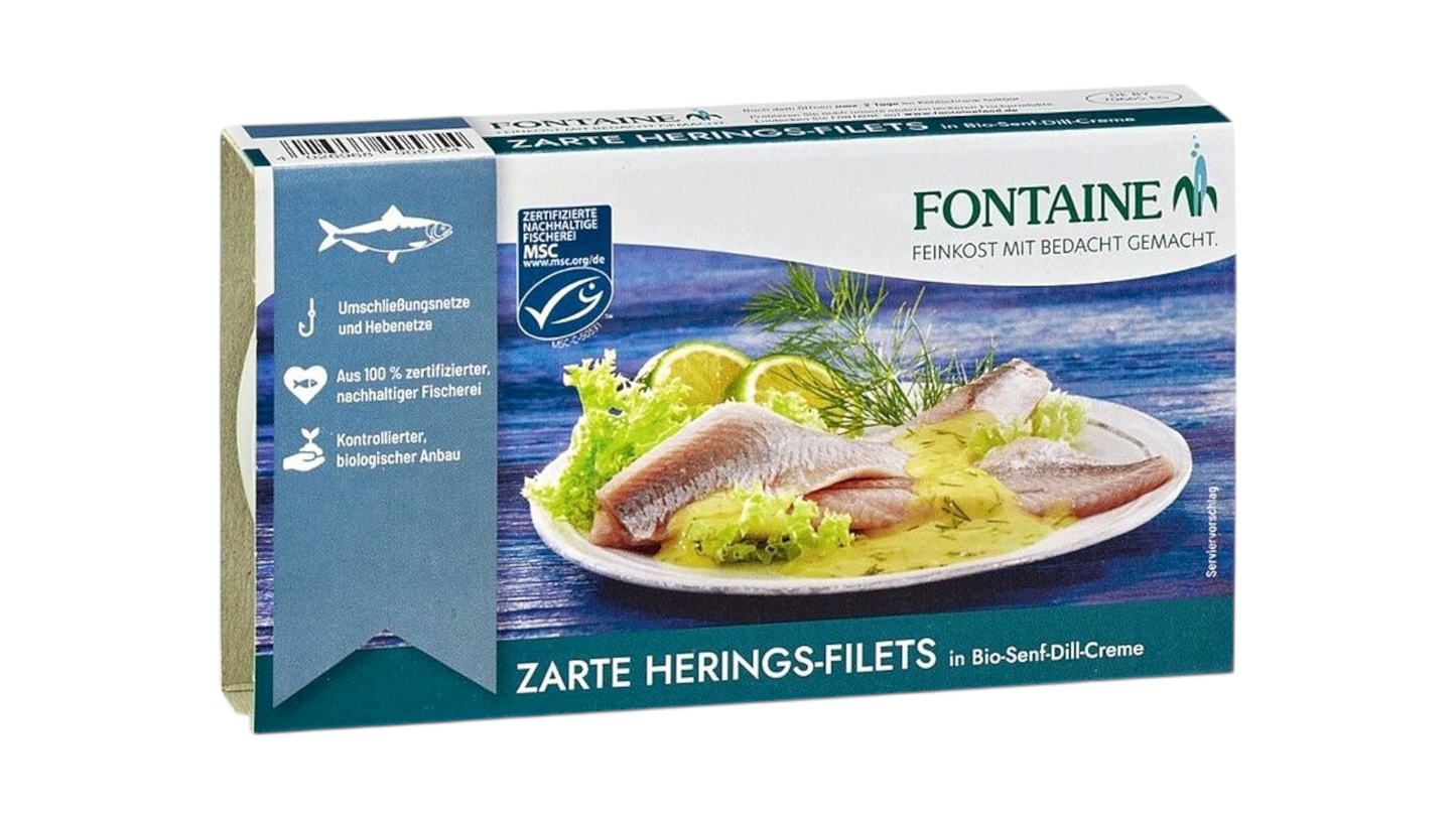 Herring In Organic Mustard Sauce And Dill 200g Fontaine