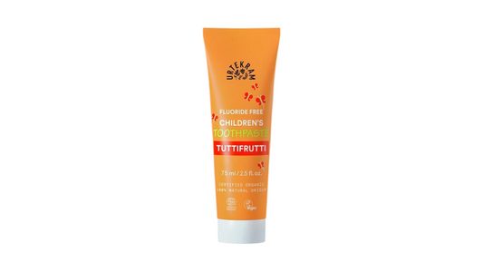 URTEKRAM, CHILDREN'S FLOURIDE FREE TOOTHPASTE TUTTI FRUTTI 75ML