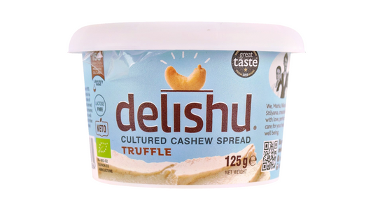 Soft Cashew BIO Probiotic Cheese With Black Truffle And Olive Oil 125g Delishu