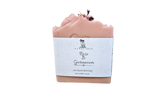 Rose & Geranium Soap Bar – Natural Vegan Cold Process – Handmade Floral Skincare Gift