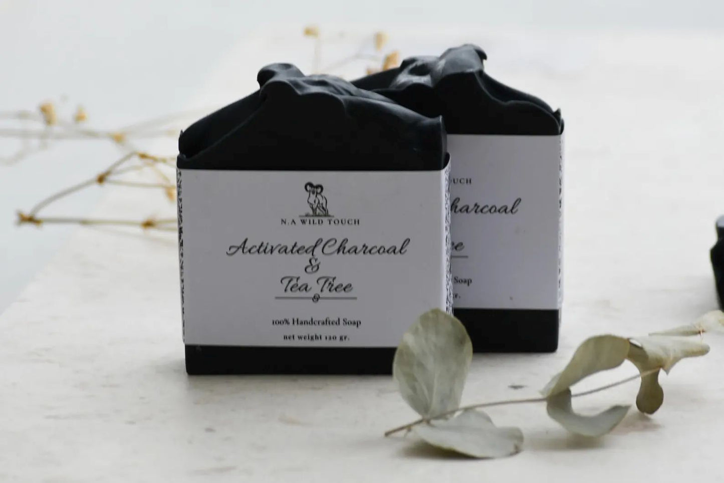 Activated Charcoal & Tea Tree Acne Soap, Vegan Detox Bar for Face and Body