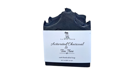 Activated Charcoal & Tea Tree Acne Soap, Vegan Detox Bar for Face and Body