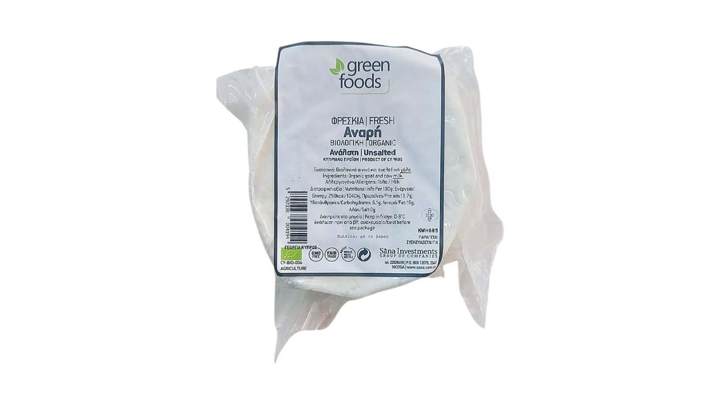 GREEN FOODS, FRESH ANARI UNSALTED approx. 360G BIO