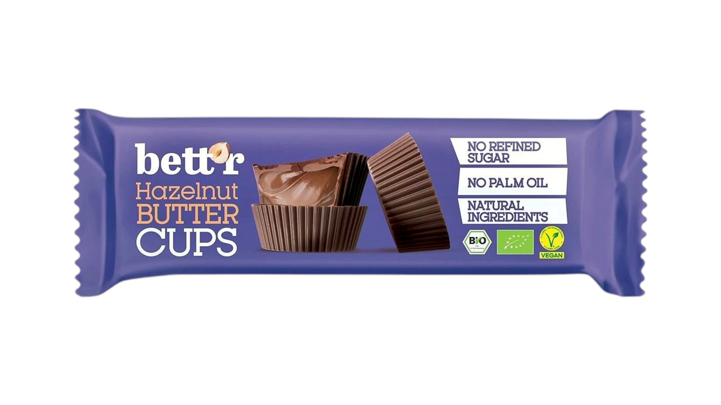 BETT’R, HAZELNUT BUTTER CUPS 39G BIO