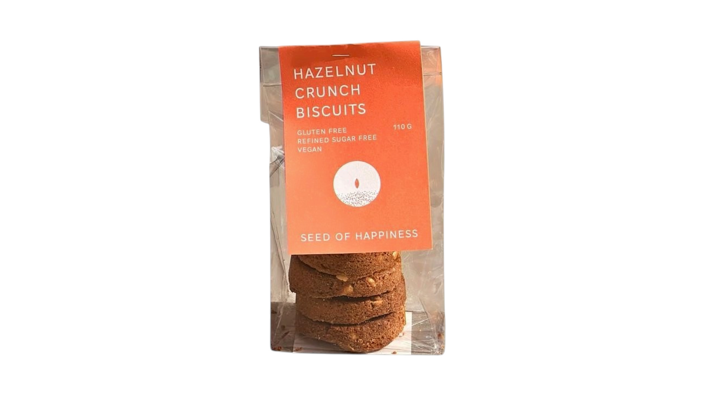 Hazelnut Crunch Biscuits Gluten Free Vegan 130g Seed of Happiness