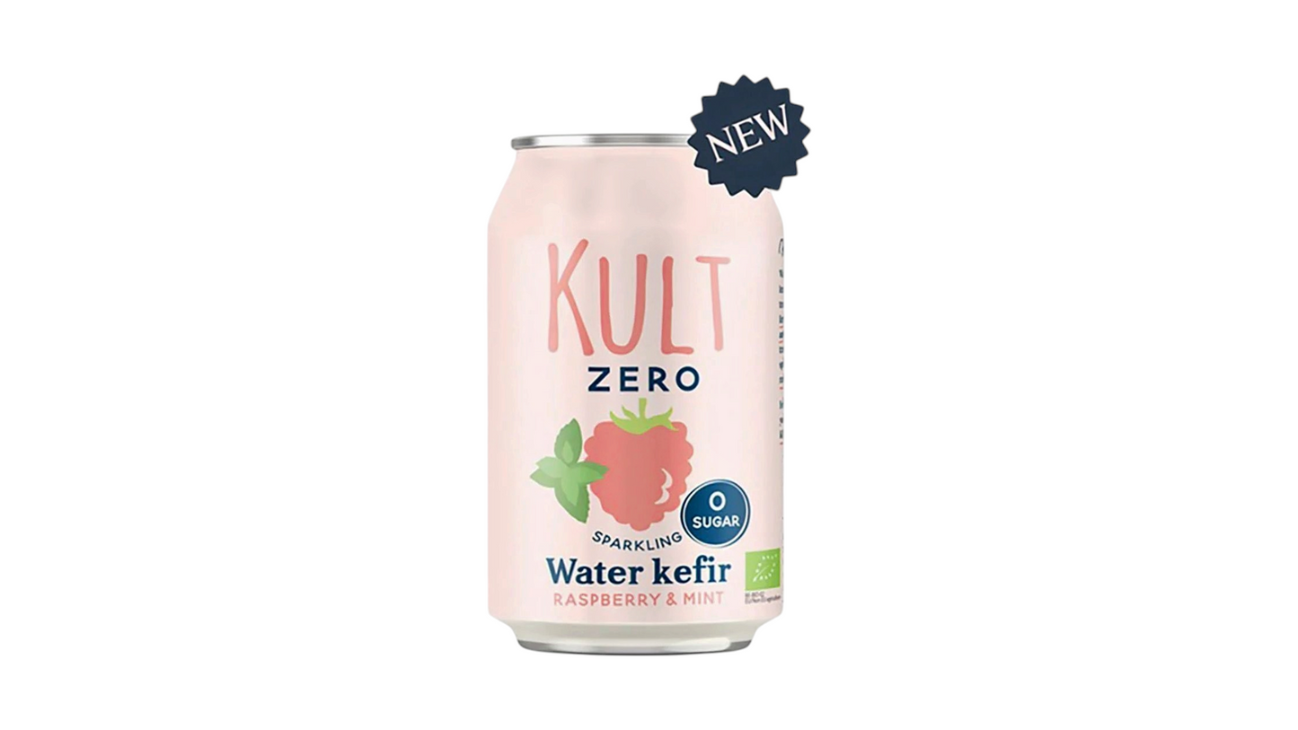 KULT, BIO Water Kefir Raspberry & Mint, Zero Sugar, 330ml