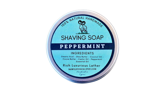 Handmade Vegan Peppermint Shaving Soap: All-Natural, Palm-Free