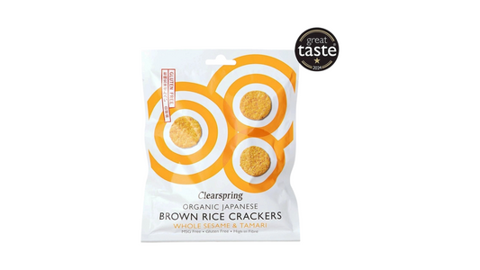 CLEARSPRING, Brown Rice Crackers Whole Sesame Tamari 40g BIO