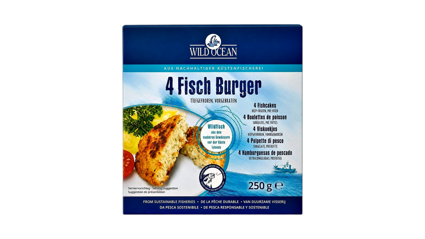 WILD OCEAN, 4 FISH BURGER 250G BIO