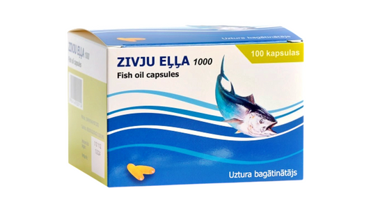 APTIEKAS PRODUKCIJA, Fish Oil 1000 mg Omega-3, 100 Capsules