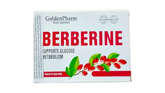 GoldenPharm Berberine 800mg Tablets – Glucose Metabolism Support Supplement