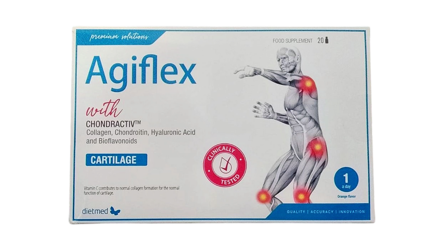 Dietmed Agiflex Joint & Cartilage Support Drink – 20 Ampoules x 15ml with Type II Collagen