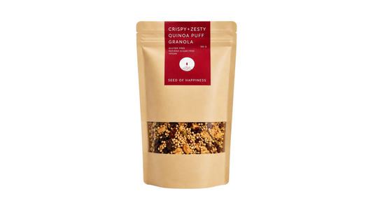 SEED OF HAPPINESS, Crispy + Zesty Quinoa Puff Granola  Vegan 180g