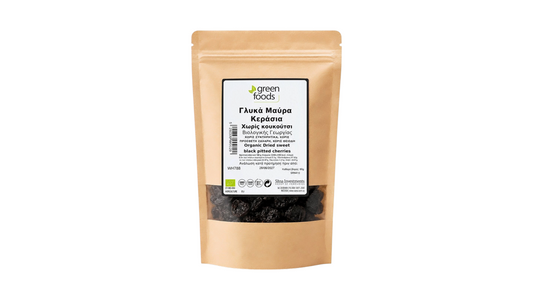 GREEN FOODS, SWEET BLACK DRIED CHERRIES 90G BIO