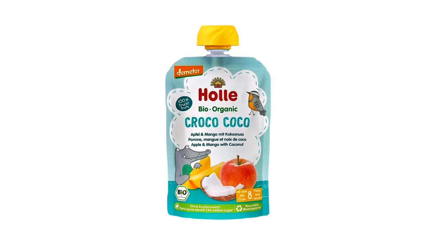 HOLLE, POUCH CROCO COCO - APPLE MANGO COCONUT 100G BIO (V)