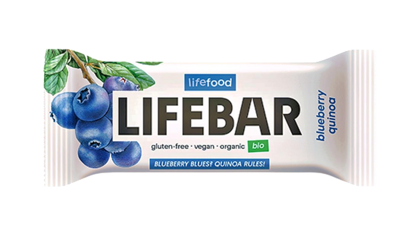 Lifebar, Blueberry Quinoa Bar Gluten Free 40G Bio