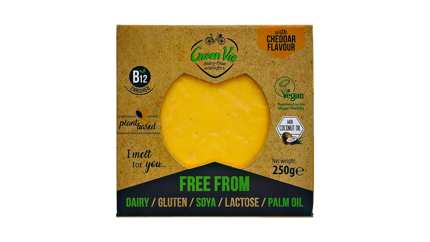 Green Vie Cheddar Flavour Block 250G Vegan