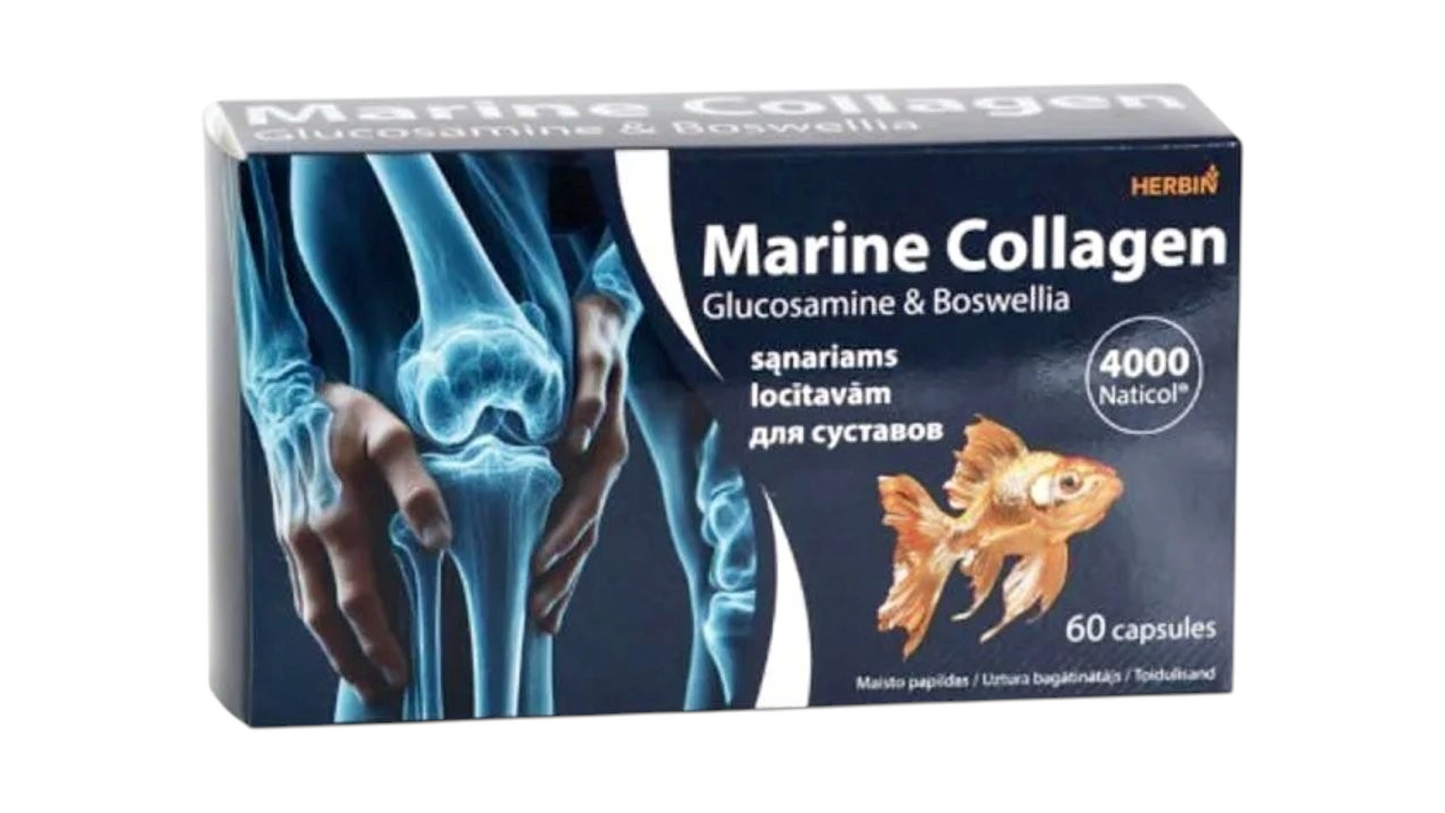 Marine Collagen with Glucosamine & Boswellia, 60 capsules - Herbin