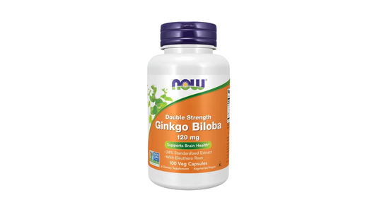 NOW, GINKGO BILOBA 120MG 100 VEGAN CAPSULES