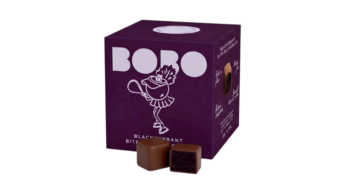 BOBO, BLACKCURRANT BITES IN CHOCOLATE 125 G