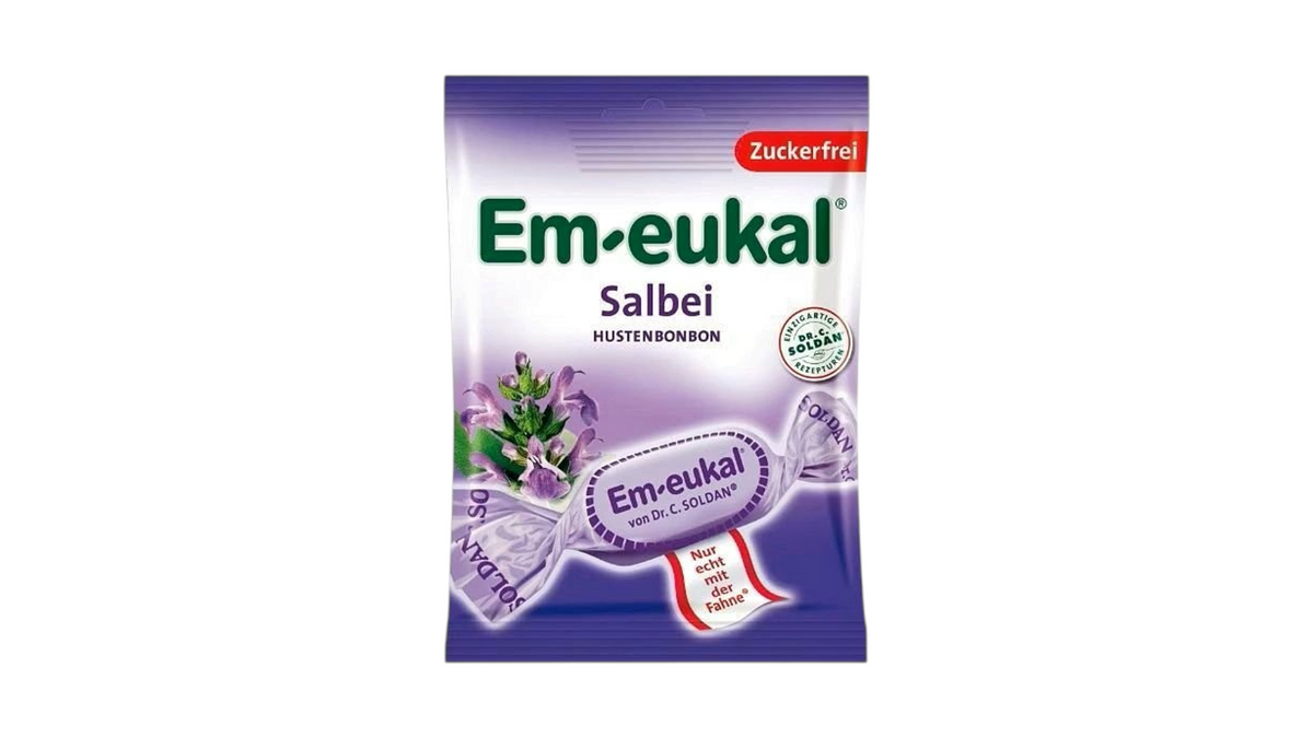 Em-eukal Sugar-Free Sage Cough Sweets Vitamin C (75g)