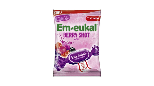 Em-eukal Sugar-Free Berry Shot Filled Cough Sweets (75g)