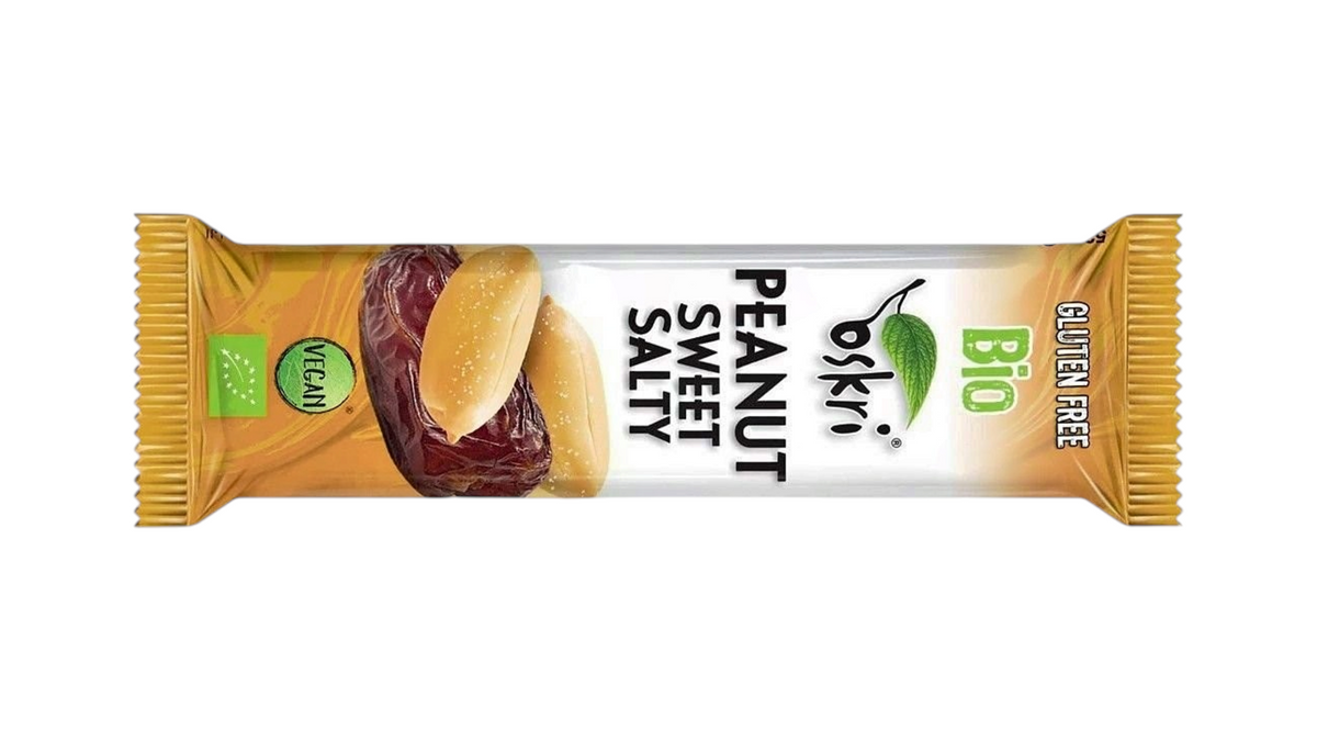 OSKRI, SWEET & SALTY PEANUT BAR VEGAN GLUTEN FREE 53G BIO