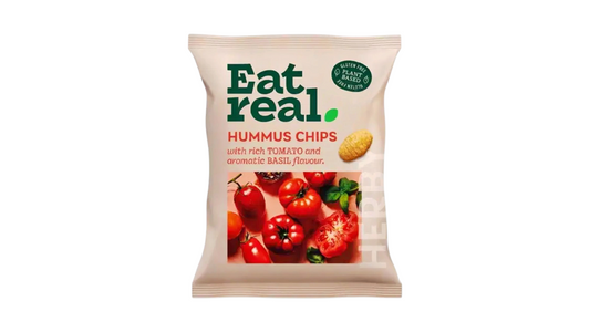 EAT REAL, HUMMUS CHIPS TOMATO BASIL 45G