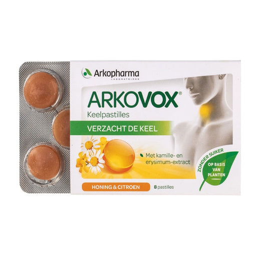 AKROVOX, HONEY LEMON PASTILLES 8PC BIO