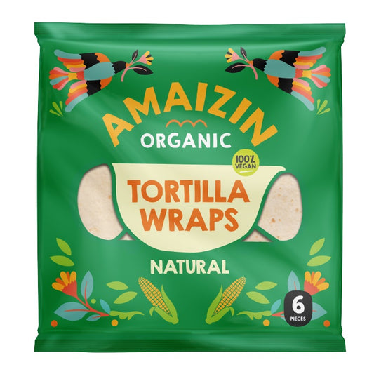 AMAIZIN, TORTILLA WRAPS NATURAL 6 PIECES / 240G BIO
