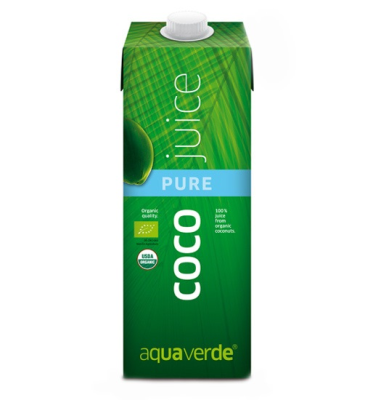 AQUA VERDE, PURE COCONUT WATER 1LT BIO