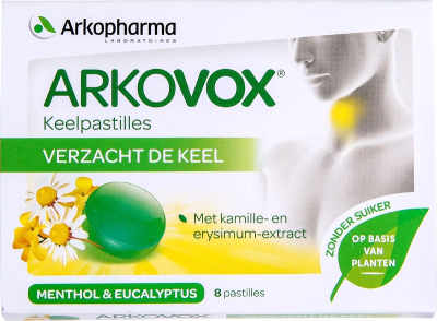 ARKOPHARMA, ARKOVOX MENTHOL EUCALYPTUS THROAT PASTILLES X8PCS