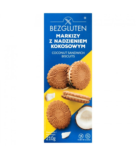 BEZGLUTEN, COCONUT SANDWICH BISCUITS 210G GLUTEN FREE