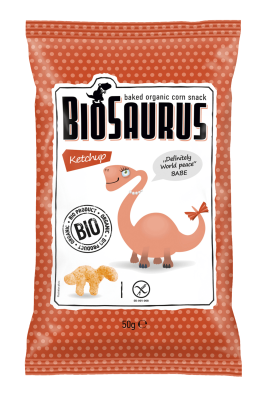 BIOSAURUS, KETCHUP CHIPS 50G BIO