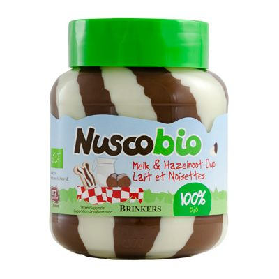 BRINKERS, NUSCOBIO DUO HAZELNUT MILK SPREAD 400G BIO
