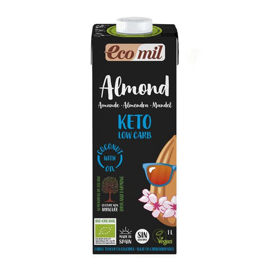 ECOMIL, ALMOND KETO LOW CARB SUGAR FREE DRINK 1LT BIO