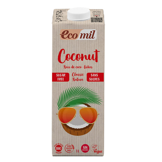 ECOMIL, COCONUT MILK CLASSIC SUGAR FREE 1LT BIO