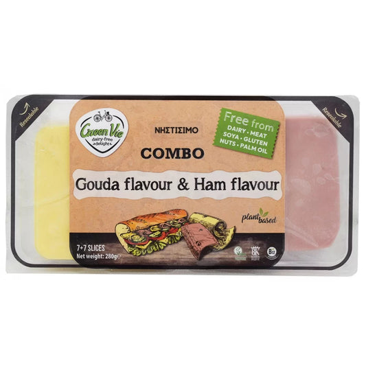GREENVIE, COMBO WITH GOUDA AND HAM FLAVOUR SLICED 280G