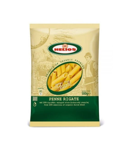 HELIOS, PENNE RIGATE PASTA 500G BIO