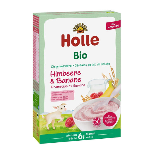 HOLLE, GOAT MILK PORRIDGE RASPBERRY BANANA 200G BIO